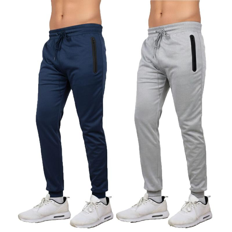 Men'S Multi Pack Performance Tech Joggers Sweatpants with Heat Seal Zipper Side Pockets