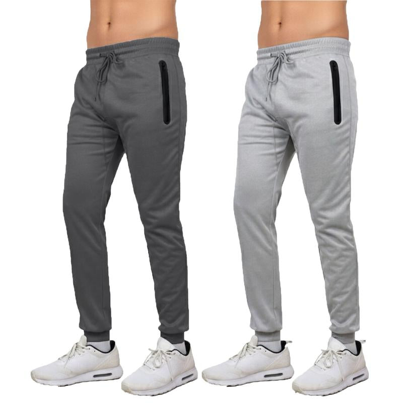 Men'S Multi Pack Performance Tech Joggers Sweatpants with Heat Seal Zipper Side Pockets