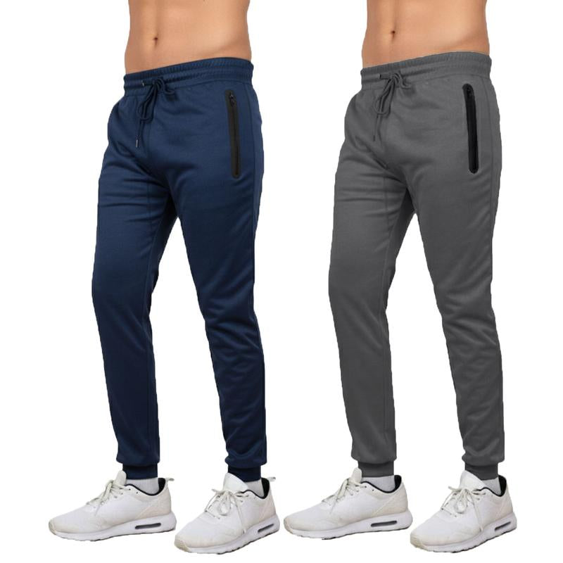 Men'S Multi Pack Performance Tech Joggers Sweatpants with Heat Seal Zipper Side Pockets