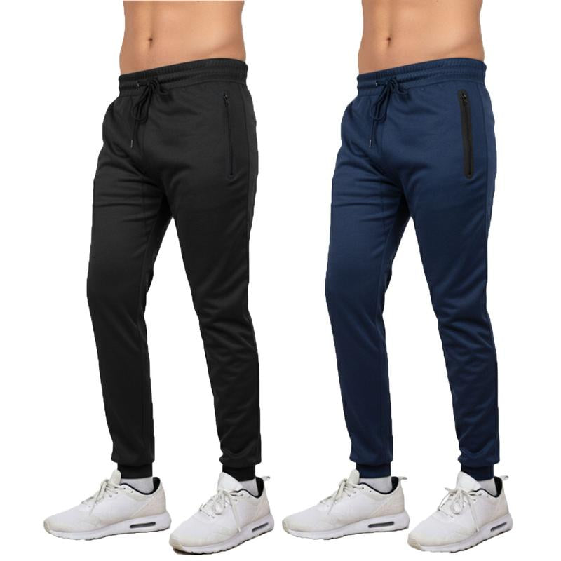 Men'S Multi Pack Performance Tech Joggers Sweatpants with Heat Seal Zipper Side Pockets