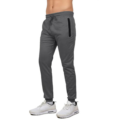 Men'S Multi Pack Performance Tech Joggers Sweatpants with Heat Seal Zipper Side Pockets
